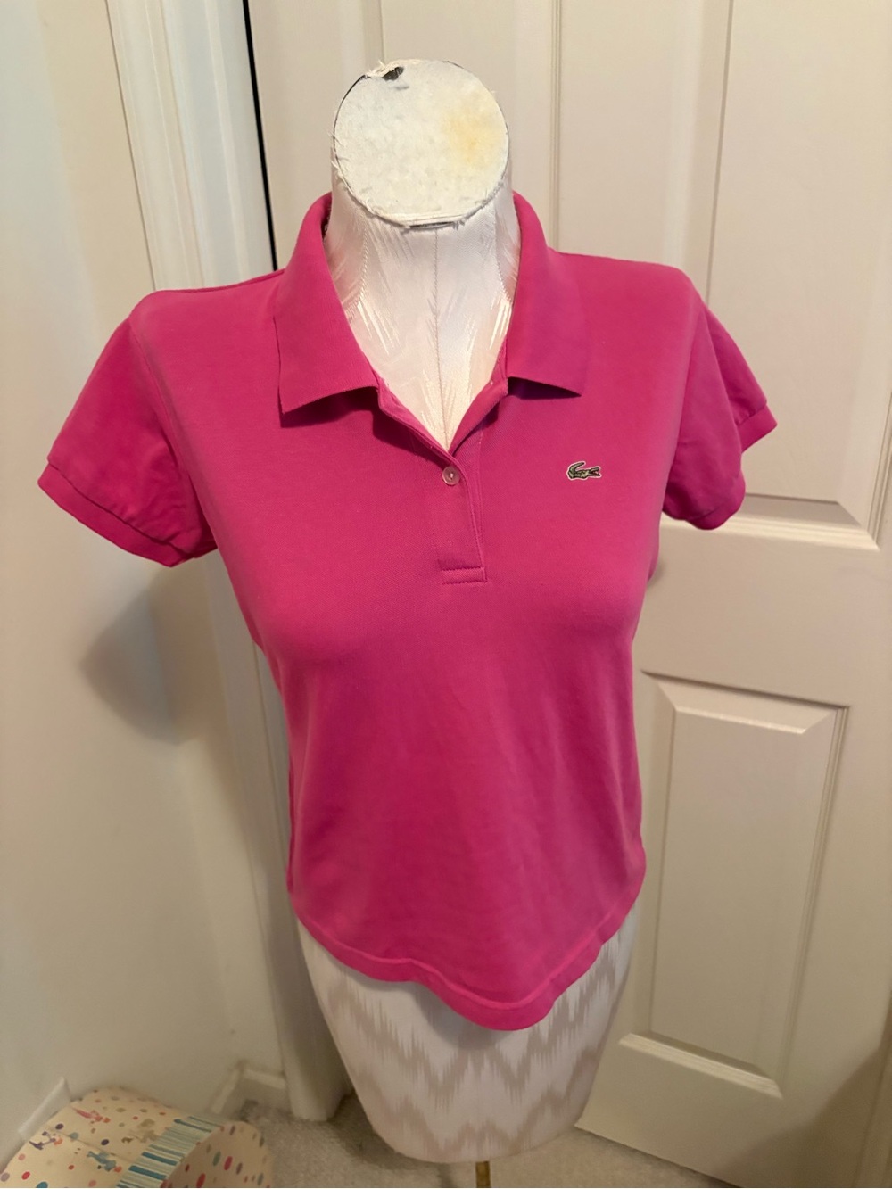 Lacoste Women's magenta Pink Short-Sleeve Polo size 42 new